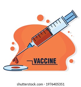 Covid-19 vaccine in a syringe Vaccination time - Vector