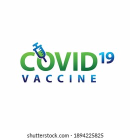 covid-19 vaccine template design, lettering covid-19 vaccine