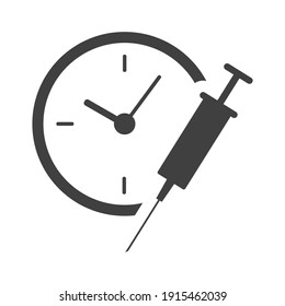 Covid19 vaccine with times icon. Line vector. Isolate on white background.