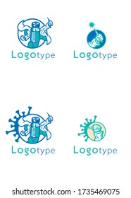 Covid-19 Vaccine Vektor Set. Covid-19 Vaccine Concept, Illustration design. Kunst, Linie, Zeichnung, Cartoon, lustig.