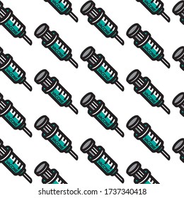 Covid-19 Vaccine Vektor Set. Covid-19 Vaccine Concept, Illustration Design, Muster, Kunst, Linie, Zeichnung, Cartoon, lustig.