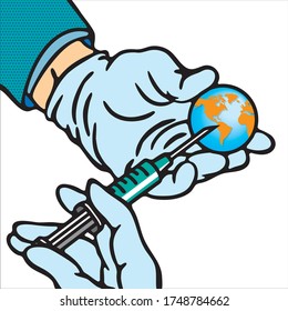 Covid-19 Vaccine vector set. Covid-19 Vaccine Concept, Illustration design, pattern, art, line, drawing, cartoon, funny.