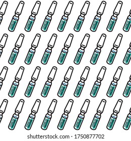Conjunto de vectores de la vacuna Covid-19. Covid-19 Concepto de vacunas, diseño de ilustración, patrón, arte, línea, dibujo, caricatura, divertido.
