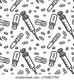 Covid-19 Vaccine vector set. Covid-19 Vaccine Concept, Illustration design, pattern, art, line, drawing, cartoon, funny.