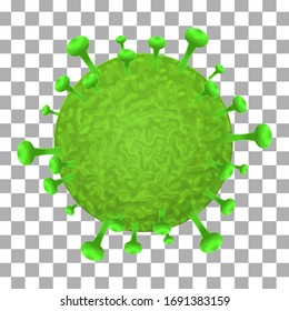 covid-19 vector, 3d 2019-nCoV novel coronavirus model, danger virus with transparent background