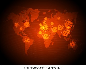 Covid-19, Vector Background of Covid 19 map confirmed cases report worldwide globally. Coronavirus disease situation update worldwide in 2020. Maps show where the coronavirus has spread.