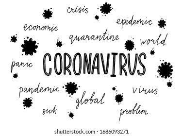 Covid-19 vector illustration. Coronavirus pandemic graphic concept. Covid-19 virus vector lettering text. 2019-nCoV.