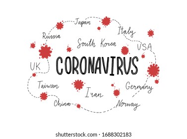 Covid-19 vector illustration. Coronavirus pandemic graphic concept. Covid-19 virus vector lettering text. 2019-nCoV.