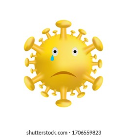 Covid-19 Vektorillustration Illustrator Emoji weinen