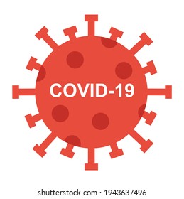 Covid-19 vector red icon. Corona virus Sras-Cov-2 bacteria.