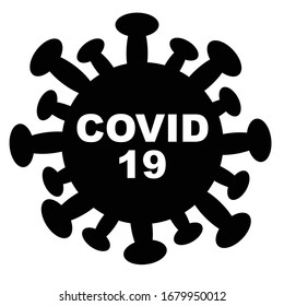 Covid-19 Vektorillustration, einfaches Schild, Virensymbol