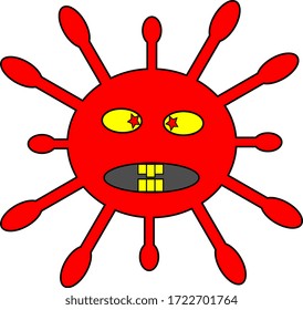 covid-19 vector that looks angry