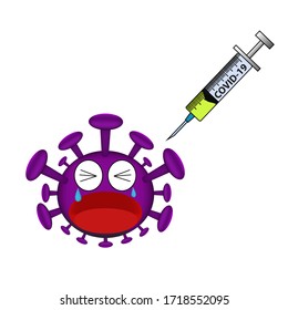 The covid19 virus is afraid of syringes containing the covid19 antiretroviral drug until crying because it is about to be eliminated.