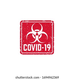 COVID-19 virus, biohazard sign with grunge