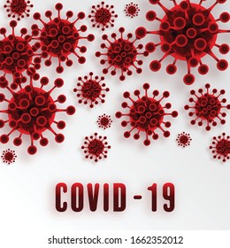 Covid-19 virus concept with craft style on background.