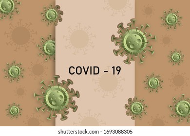 Covid-19, virus corona, coronavirus 2019-ncovid with disease cells ,vector illustration in flat design character.