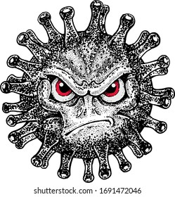 Covid-19 Virus creative concept with death and skull. Protect yourself.