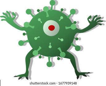 covid19. Virus danger icon. Stop virus outbreak. Pandemic infection. Vector illustration. Covid19 symbol