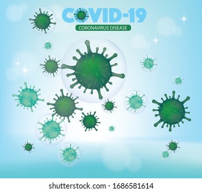 covid19. Virus danger icon. Stop virus outbreak. Pandemic infection. Vector illustration. Covid19 symbol