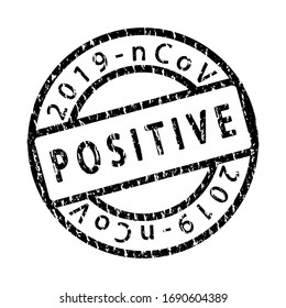 Covid19 virus health test pass circle grunge stamp. 2019 nCov positive and negative round distressed ink mark. Sars cov-2 world pandemy creative design template. EPS10 vector.