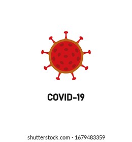 COVID-19, virus icon. Coronavirus. Vector illustration. Flat design.	