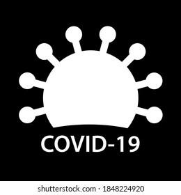 COVID-19 virus icon. Dangerous coronavirus with legs. Vector black and white illustration template.