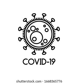 COVID-19 or 2019–nCoV virus icon. Isolated microbe on white background. 