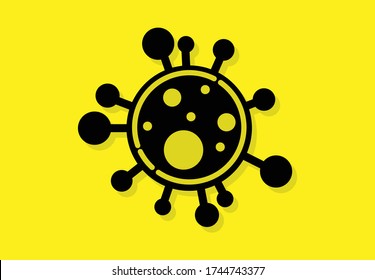 Covid-19 virus icon logo, Coronavirus (COVID-19) with modern colors. funny and very interesting