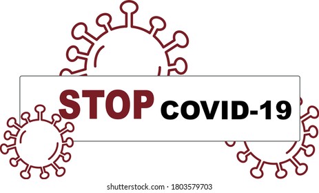 Covid-19 virus icon. STOP Coronavirus-2019 outbreak concept. Coronavirus 2019-nCoV. Vector Illustration. Line icon