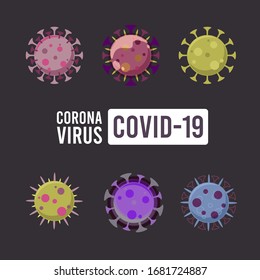 COVID-19 Virus molecules illustration, character design