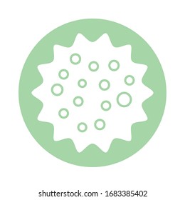 covid19 virus particle block silhouette style vector illustration design