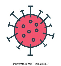 covid19 virus particle fill style vector illustration design