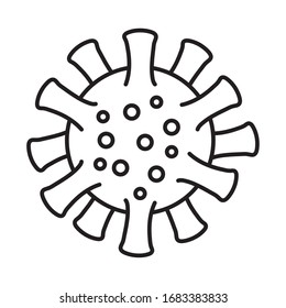 covid19 virus particle line style vector illustration design