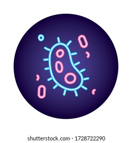 covid19 virus particle neon style vector illustration design