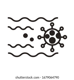 covid19 virus particle in wind line style vector illustration design