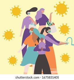 Covid-19 virus prevention vector illustration 