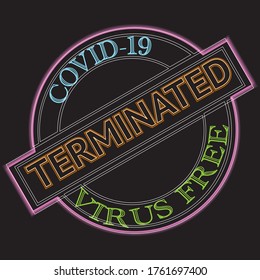 Covid-19 Virus Terminated Virus Free Stamp