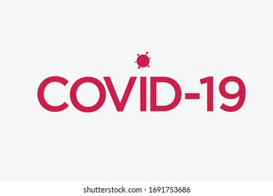 Covid-19 virus typography design concenp