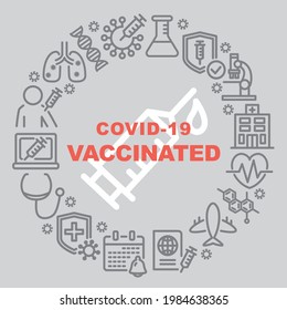 COVID-19 virus vaccinated vector icon.