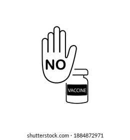 COVID-19 Virus Vaccine, Anti chip. hand. bottle. Anti vaccine. Chip. no, coronavirus