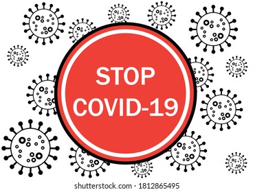 Covid-19 Virus vector concept design logo for preventing coronavirus. sign and symbol 