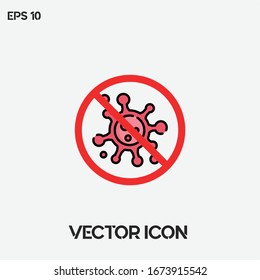 Covid-19, virus vector icon illustration. Ui/Ux. Premium quality. 