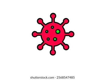 Covid-19 virus vector icon on white background.