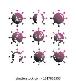 Covid-19 virus vector illustration on white background for design element purposes