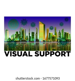 Covid-19 Visual Support City Background