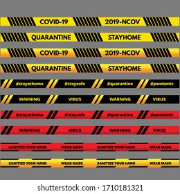 COVID19 Warning Stripe for Corona Virus Pandemic Awareness
