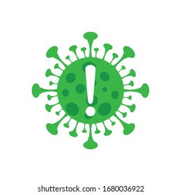 COVID-19 warning vector icon design style on white background, prevention from Coronavirus epidemic icon