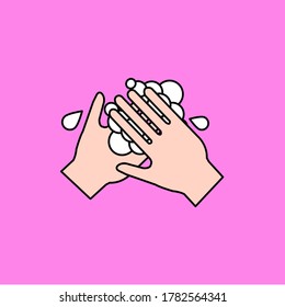 COVID19 washing hands icon vector 