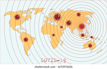 Covid-19, World Map Of Corona Virus, Covid19 Is Spreading Across The World.