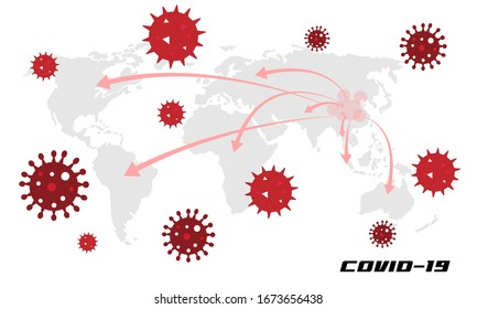 Covid-19, World Map Of Corona Virus, Covid19 Is Spreading Across The World.